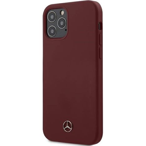Mercedes MEHCP12MSILRE iPhone 12/12 Pro 6.1 rote Hartschalen-Silikonhülle