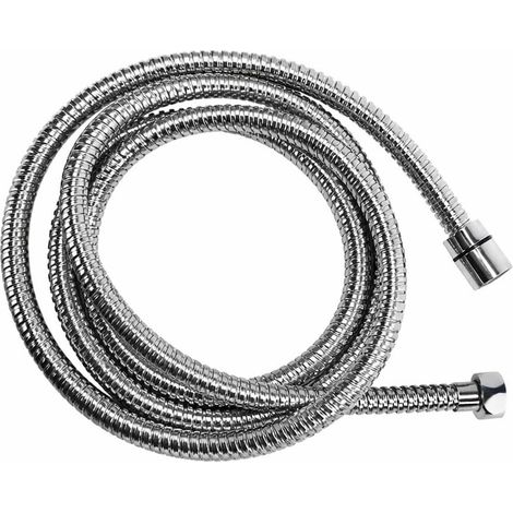 WEBMATEL Manguera de Ducha 2 Metros - Flexo Ducha de Acero Inoxidable con Protección Antitorsión - Conexiones Estándar 1/2"". (1/5)