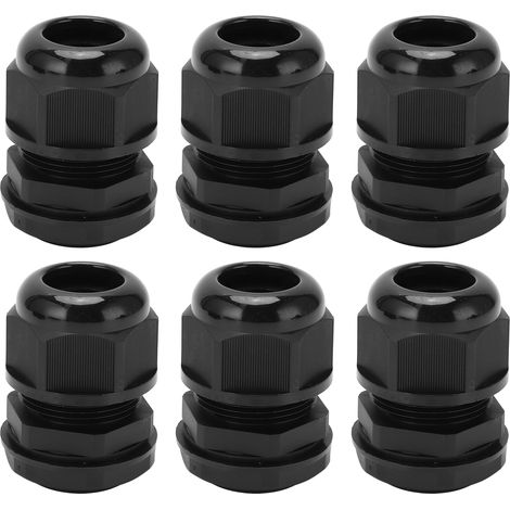 Lot de 6 passe-câbles étanches IP68 noirs PG pour câbles 12-18mm, usage extérieur domestique (1/5)