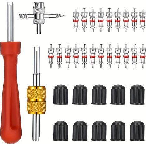 Universeller Werkzeugsatz zum Entfernen von Reifenventilen, geeignet für die Reparatur von Autos, LKWs, Motorrädern und Fahrrädern. (1/5)