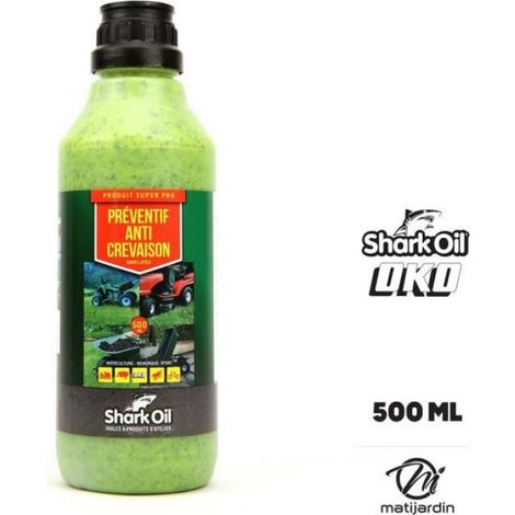 Chambre à air 410 x 350 x 6 coudée + Anticrevaison SharkOil OKO 500 ml - Produit neuf (1/3)