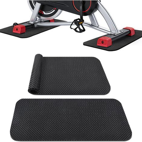 2 Pièces Tapis de Protection de Sol, 30 cm x 63.5 cm 5mm Épaisseur Tapis Protection pour Appareils de Fitness, Tapis Silicone Antidérapant Double Face pour Tapis de Course, Vélo, Elliptique (1/5)