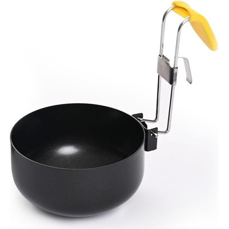 Cuiseur à œufs rond avec poignée en silicone résistant à la chaleur (1 pièce) Corps en acier inoxydable 304, sûr, résistant à la rouille, construction, indispensable pour la cuisine quotidienne (1/5)