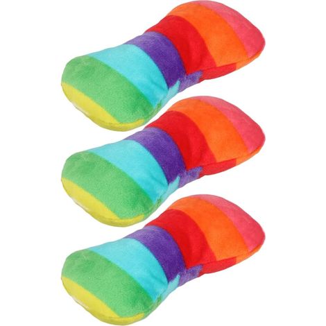 3-Piece Plush Bone Set for Dogs, Squeaky Toys for Puppies, Durable and Washable for Teething and Indoor/Outdoor Fun (1/5)
