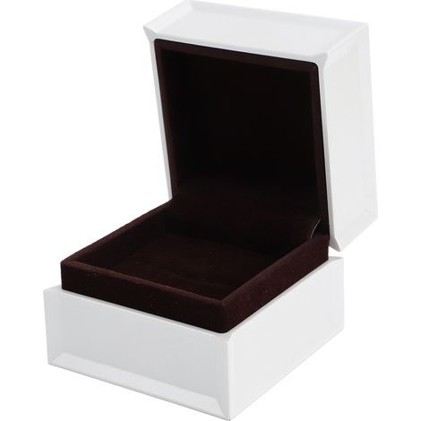 Boîte à bijoux en velours blanc carré de luxe, petite boîte à bagues pour fiançailles ou mariage (1/5)