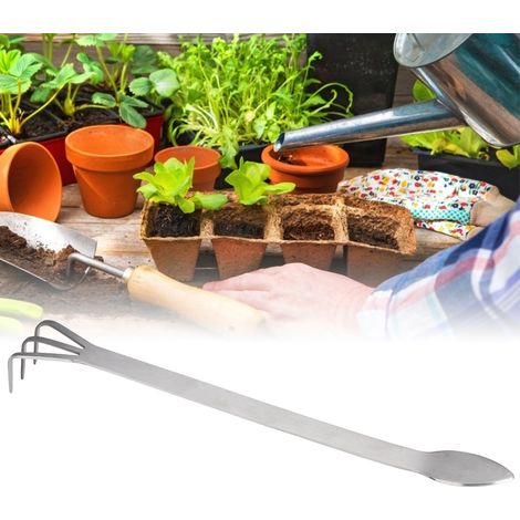 2-in-1-Bonsai-Gartenwerkzeug aus Edelstahl: Wurzelrechen und Spatel (1/5)