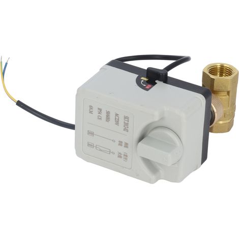 Vanne à boule motorisée 2 fils laiton résistant à l'usure IP54 220V pour eau froide chaude ou solution de glycol 50% DN15 1/2 pouce (1/5)