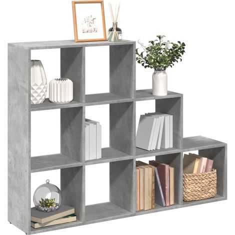 Raumteiler-Bücherregal 3 Stufen Betongrau 137,5x29x103,5 cm