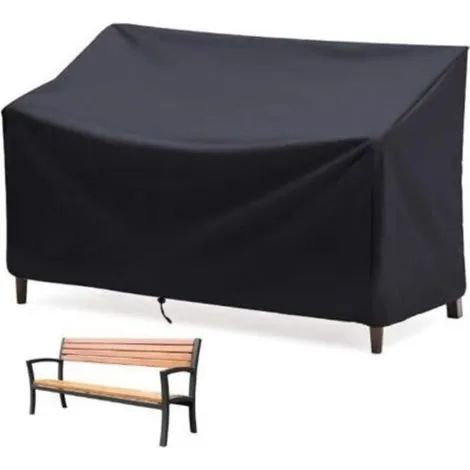 Housse de banc de jardin extérieur, housse de protection pour canapé 3 places, imperméable, coupe-vent, résistante aux UV, housse de siège de banc de patio Oxford 210D (162 x 66 x 89 cm) (1/3)