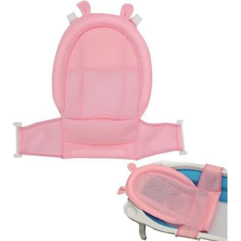 Siège d'insertion de bain pour bébé, maille de douche nouveau-né maille de douche nouveau-né pour bébé 0-3 ans (rose) (1/4)
