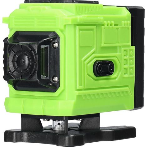 Adhesivo de pared con forma de cola de tren, 12 líneas, medidor de nivel de 360 grados, 1 unidad, color verde (1/5)