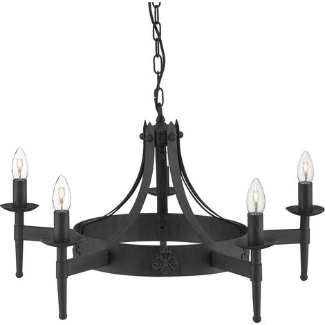 Cartwheel II 5Lt Pendant - Ferro battuto nero (1/5)