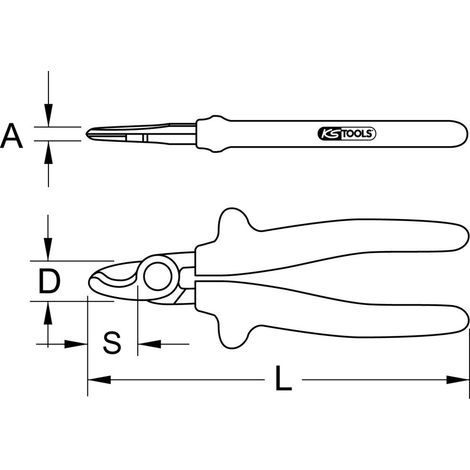 Outil Manuel - Pince Coupe Câble - Coupe Câble en Aluminium et en Cuivre - Pince Coupe Câble Éléctrique - Cisaille Isolée - Ø 6 mm - 117.4279 (1/2)