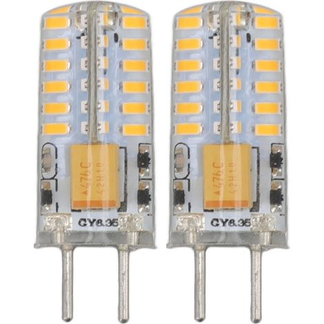 Ortviai Ampoules LED 12 V GY6.35 – 2 unités, 3 W, lumière chaude, aluminium et silicone, économie d’énergie (1/5)
