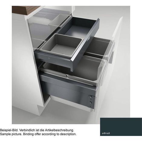 Naber Cox® Base 360 S/600-2 mit Base-Board, Abfallsammler für Frontauszüge, anthrazit (1/2)