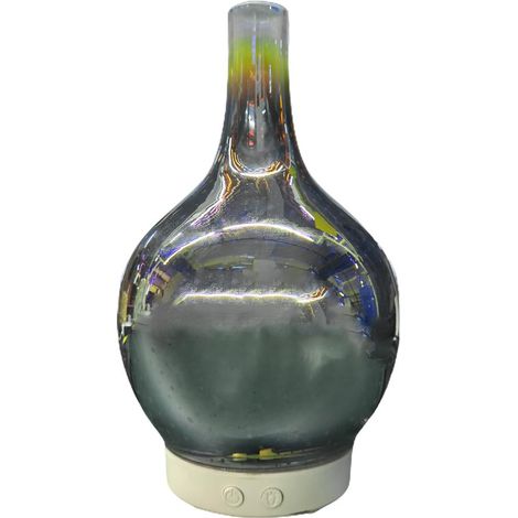 Difusor ultrasónico LED 3D para aceites esenciales con función humidificador – 120 ml, cristal esmerilado, ABS/PP, lámpara RGB, silencioso (36 dB), 90 x 191 mm