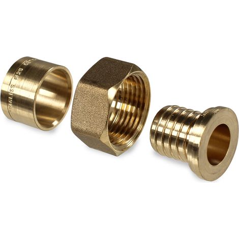 Ibp Bänninger – Raccord PER à glissement Ø20 – Femelle écrou libre 3/4" (20/27) – Raccord pour eau chaude sanitaire et chauffage – Pince à sertir axial