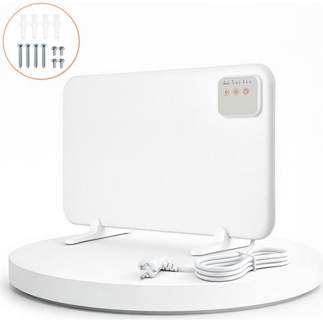 Jiubiaz Infrarotheizung 120W für Schreibtisch, 3-in-1 Heizpaneel mit Timer, 3 Temperaturstufen, ECO-Modus und Standfüßen, Weiß, Paneel 50 x 30 x 1 cm (1/5)