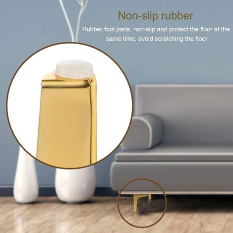 Lot de 4 pieds de meubles triangulaires modernes en métal de 15 cm, pour placard, canapé, chaise, ottomane (1/4)