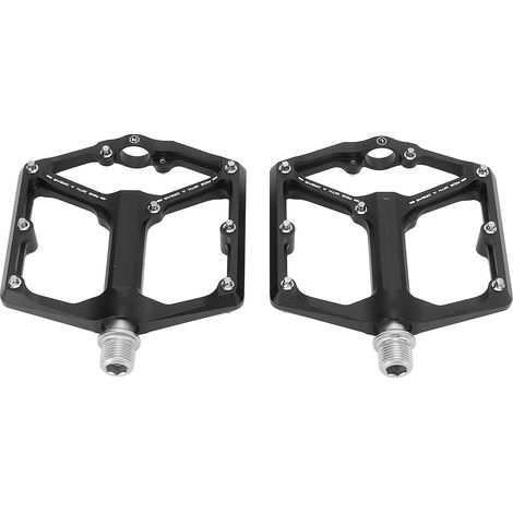 Stück verbreiterte, rutschfeste Fahrradpedale mit Dreifachlager, Aluminium, Schwarz, MTB (1/5)