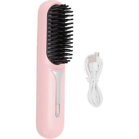Brosse lissante sans fil- -portable et pratique pour les voyages, rechargeable par USB (1/5)