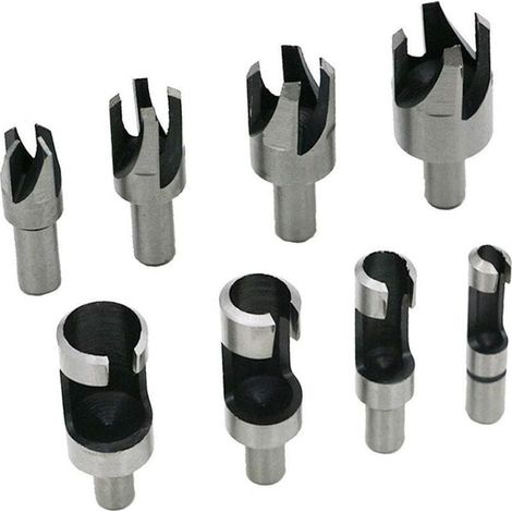 Set di utensili per il taglio del sughero  da 8 pezzi: punte per il taglio del sughero da 6 mm/10 mm/13 mm/16 mm con punte coniche e artigli (1/5)