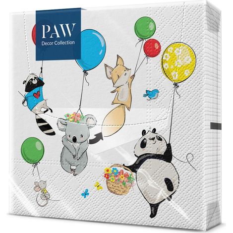 Serviettes 33 x 33 cm, 20 pièces - Fête des Animaux (1/5)