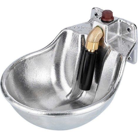 Abreuvoir en Fonte en metal avec Poussoir pour Cheval 10 L, 22x28x18 cm