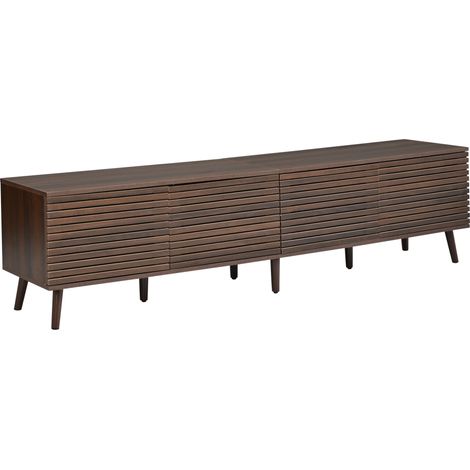 Mobile TV 180x40x46 cm per TV fino a 75", 4 ante, passacavi, finitura noce MODENUIT (1/5)