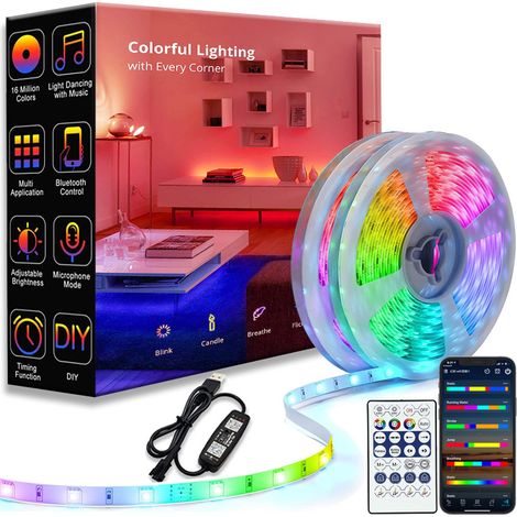 Bandes LED USB, décoration intérieure à faire soi-même, rétroéclairage TV, 28 touches