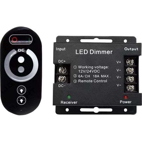 Kabelloser Touch-Dimmer für 12-V-LED-Lampen – 12 V DC mit Fernbedienung für alle dimmbaren DC-LED-Lampen – Kabelloser Touch-Dimmer 18 A (1/5)