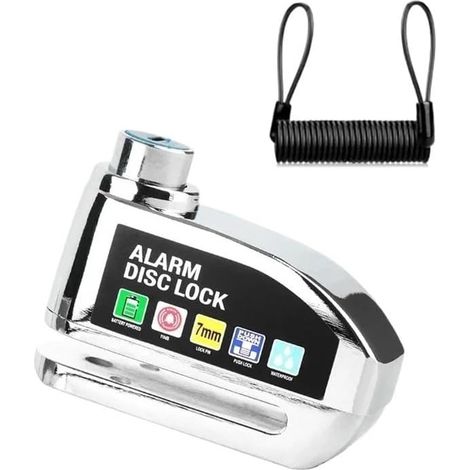 Antivol de disque pour moto, 7 mm, avec alarme, pour la protection antivol des motos et scooters.-AquaForge (1/5)