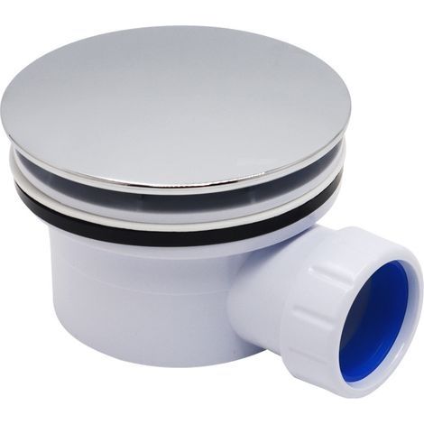 Bonde de Douche Extra-Plate Dôme ABS, blanc (1/3)