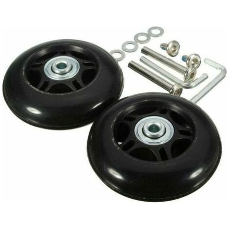 Lot de 2 roulettes de rechange pour valises avec essieux noirs, 40 mm x 18 mm, roulettes universelles pour valises (1/4)