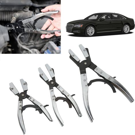Set aus 3 Flachmaul-Rohrschellen und Schlauchschellen (12 Zoll, 10 Zoll, 8 Zoll) zum Zerlegen von Kfz-Reparaturwerkzeugen. (1/5)