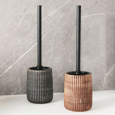 Brosse de toilette à long manche avec base de rangement amovible en céramique (2 pièces) (1/5)