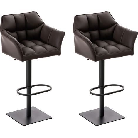 Set 2 sgabelli alti bar Damaso in similpelle marrone nero