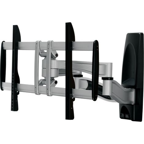 Support mural pour TV avec 81-165cm (32-65"), VESA: 600x400, basculable: +/-15°, pivotement: +/-60°, Distance du mur: 105-550mm, Charger max: 50kg, noir (1/4)