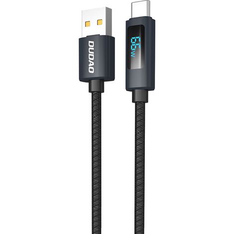 Cavo Dudao L7T USB-A - USB-C da 66 W con display a LED, 1 m - Nero (1/3)