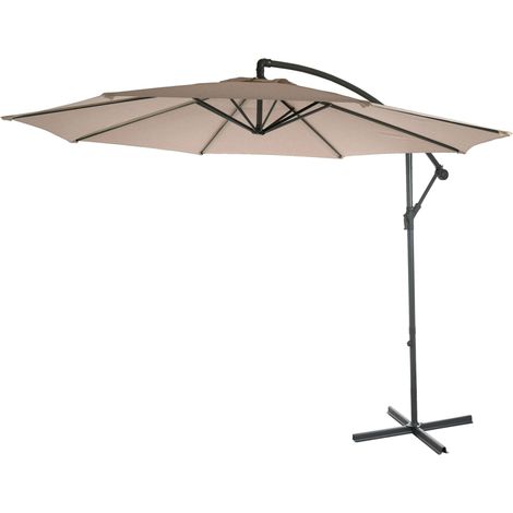 [NON UTILIZZATO] Ombrellone parasole giardino spiaggia moderno Acerra 3 m senza base beige
