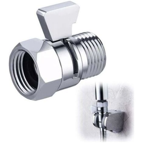 Pommeau de douche robinet d'arrêt robinet d'angle stoppeur douche G1/2 laiton chrome poli, K1140B3-CH