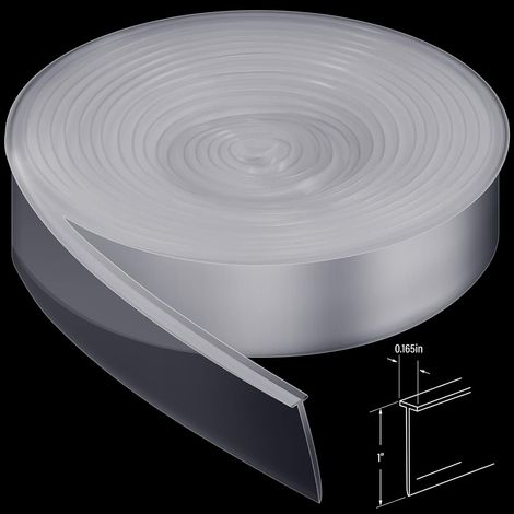 1 Joint De Bas De Porte, Silicone Étanche, Style T, Transparent, Pour Douche Et Salle De Bain (1/5)