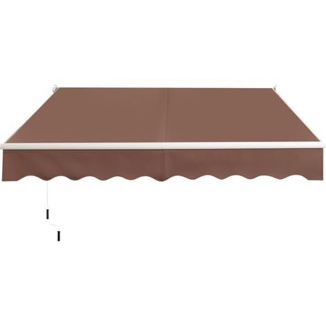 Tenda da sole retrattile 245 x 200 cm angolo regolabile 40°-100° facile da usare design moderno alluminio marrone 200013623