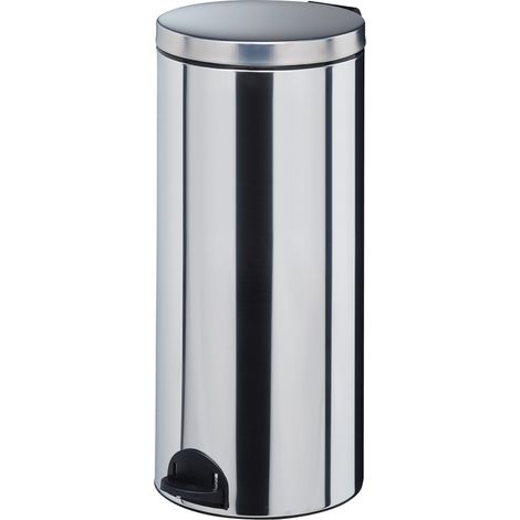 Poubelle à pédale Sanelia - seau antibactérien - 30l - inox aisi 304 (18/10) (1/5)