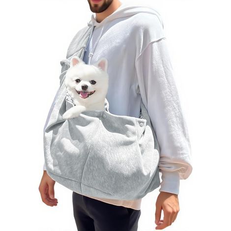 Sacs de Transport Bandoulière, Gris Sac Bandouliere Chien avec Capacité de Charge de 7,5 kg, Sacs de Transport pour Chiens, pour Randonnée et Activités de Plein Air (1/5)