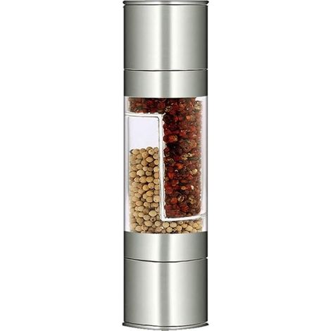 Moulin à sel et poivre, inox, mécanisme céramique, double tête (1/5)