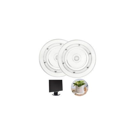 Set di 2 giradischi BRAVIX, piatto girevole universale a 360° da 15 cm, piatto girevole rotondo trasparente, giradischi manuale con cuscinetti a sfera in acciaio per TV, computer e lavori manuali.
