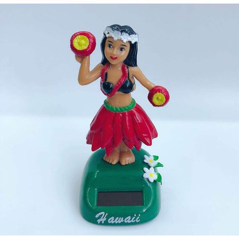 Niedliche Cartoon-Hawaii-Mädchen-Auto-Armaturenbrett-Ornament-Solar-Wackelfigur-Auto-Innendekoration (1/4)
