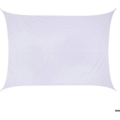 Voile d'ombrage rectangulaire "Curacao" blanc 4x3m en polyester - Hespéride (1/4)