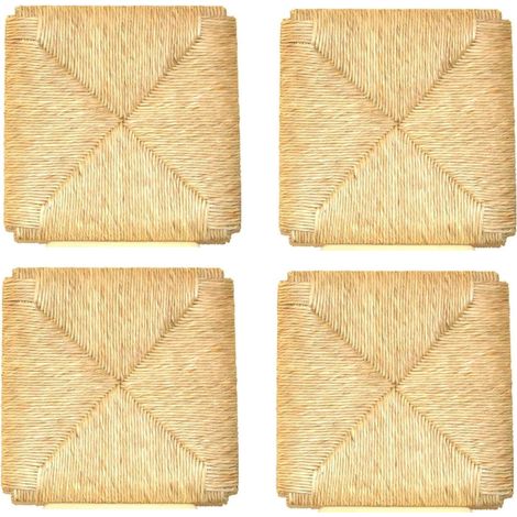 Kit 4 pz asiento silla Sigfrido 998 estructura inferior paja natural 37x37cm (1/4)